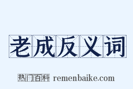 老成反义词是什么意思的图片